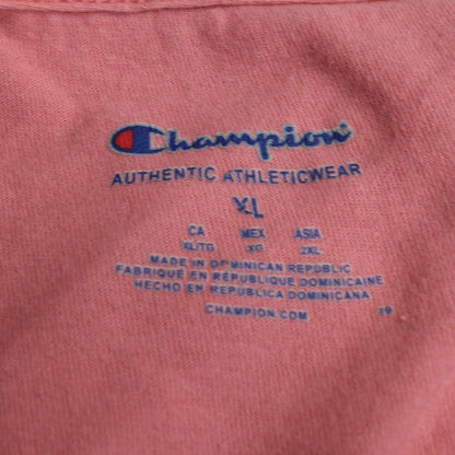 Champion Men's Pink XL Crew Neck Logo T-Shirt