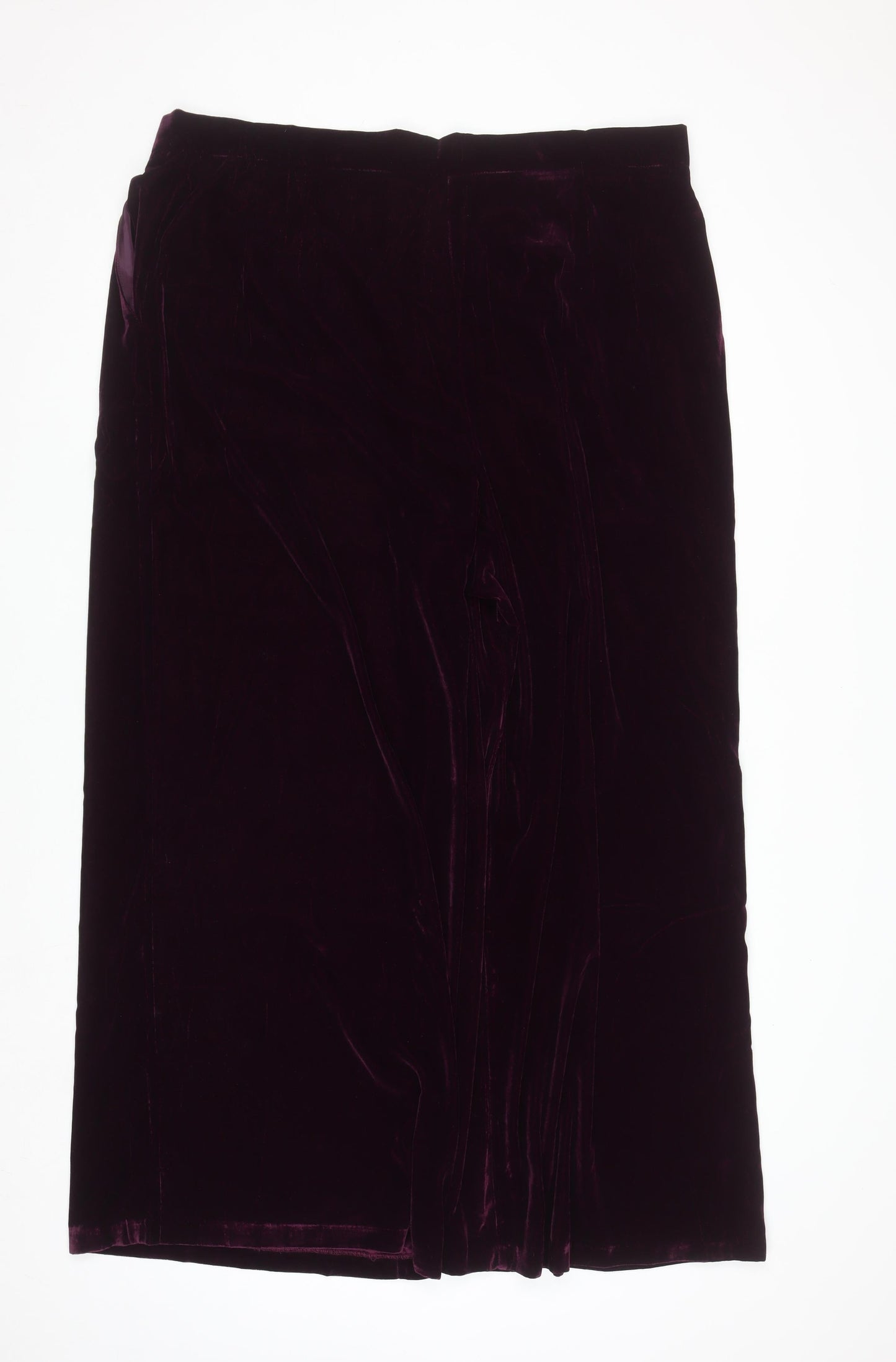 Nobody's Child Women's Purple Velvet Wide-Leg Trousers Size 22