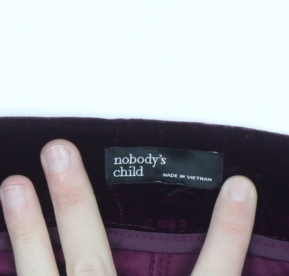 Nobody's Child Women's Purple Velvet Wide-Leg Trousers Size 22