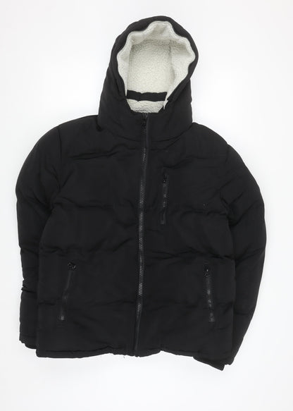 SoulCal & Co Men’s Black Puffer Hooded Jacket Size S