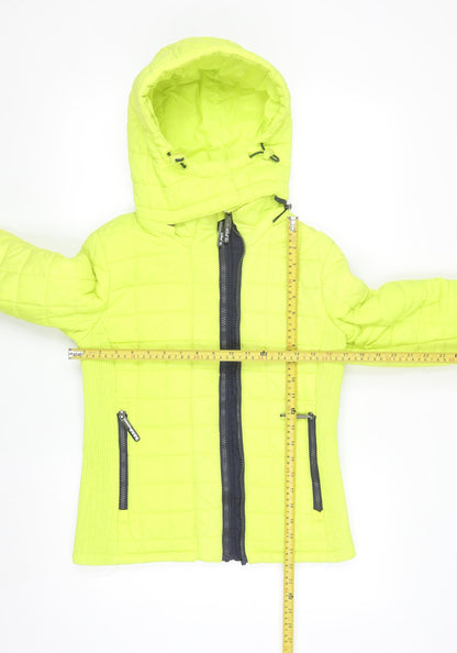 Superdry Women's Yellow Hooded Puffer Jacket Size S