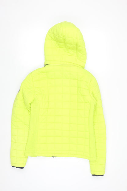 Superdry Women's Yellow Hooded Puffer Jacket Size S