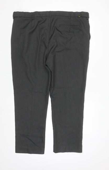 Farah Classic Men's Grey 42W 29L Straight Formal Trousers