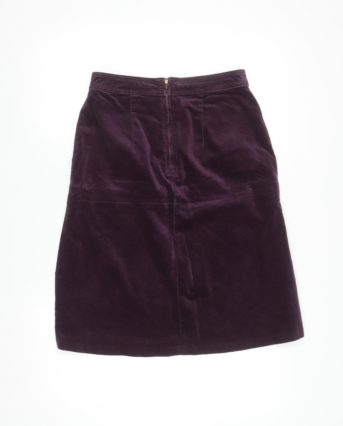 Marks and Spencer Women Purple A-Line Corduroy Skirt Size 10