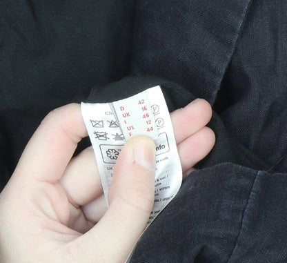 Esprit Womens Black Linen Blazer Jacket Size 16 Regular Fit