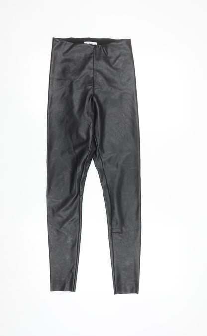 Gallery Women’s Black Faux Leather High Rise Leggings Size 8
