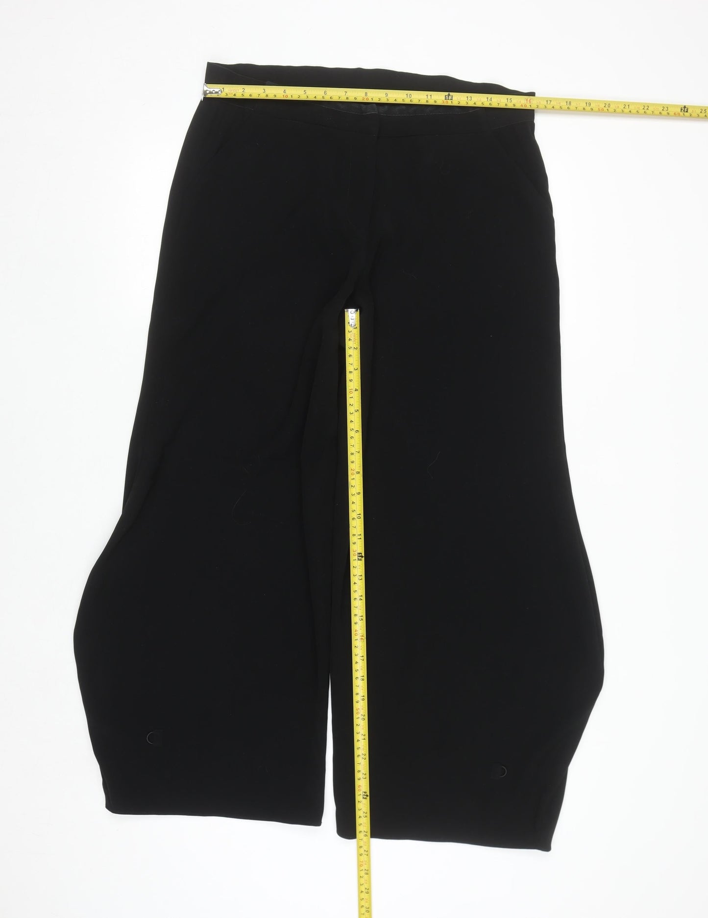 Armani Collezioni Women's Black Wide-Leg Dress Pants Size 12