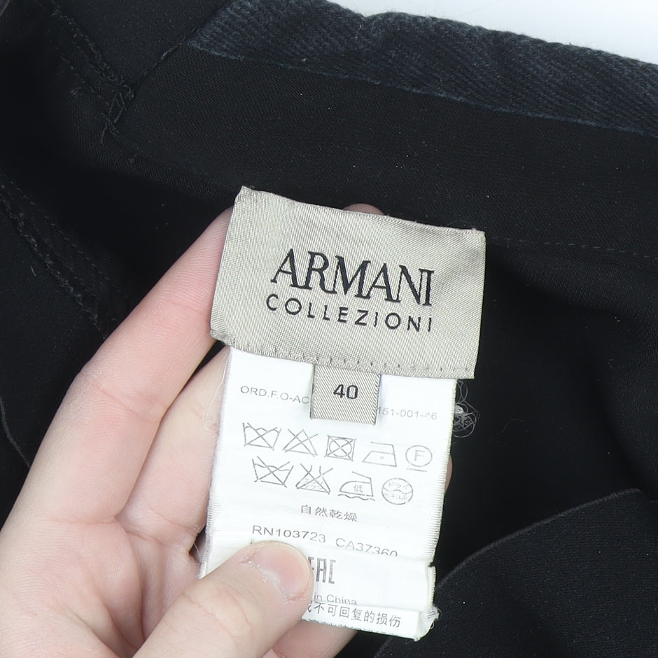 Armani Collezioni Women's Black Wide-Leg Dress Pants Size 12