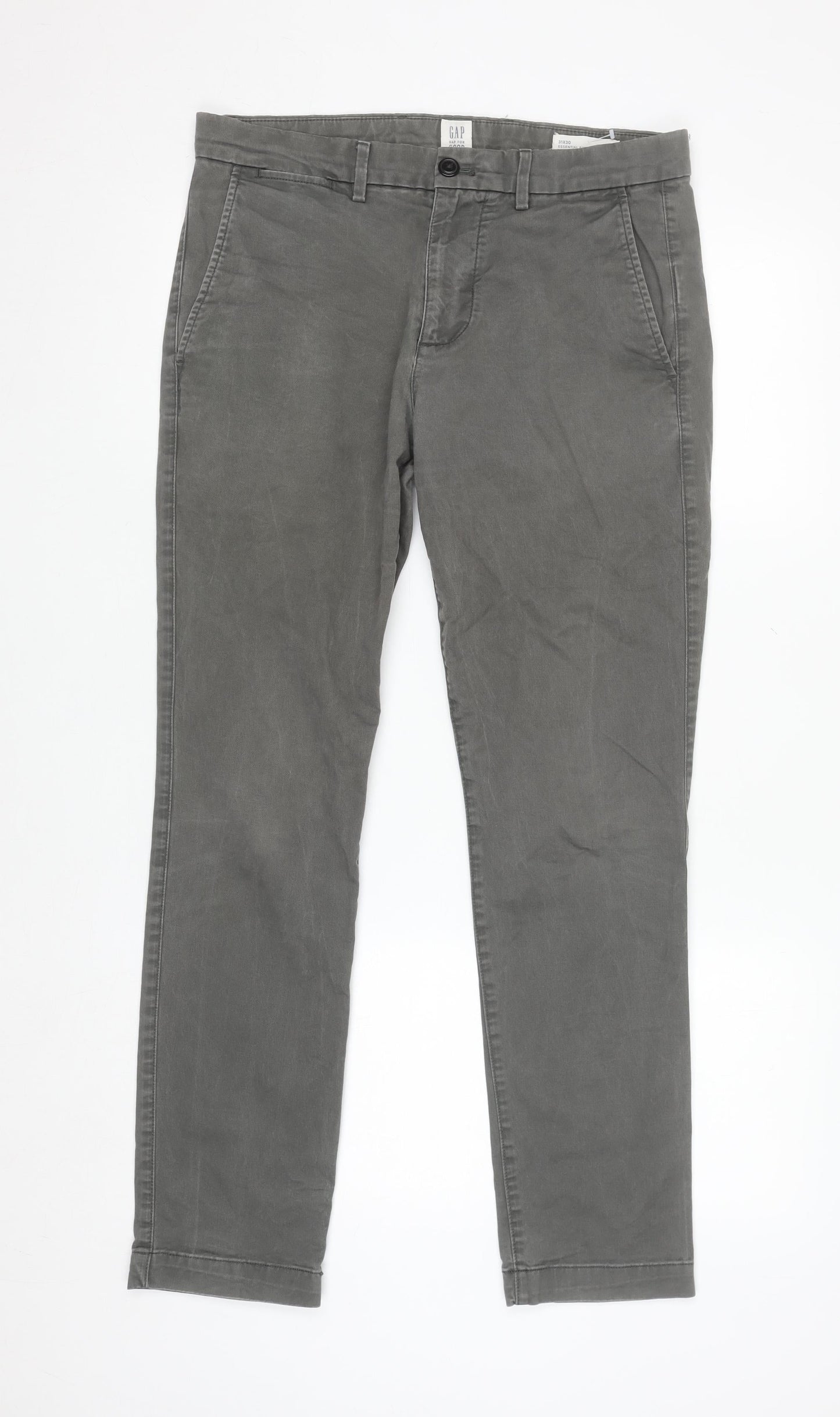 GAP Women’s Grey Essential Khaki Skinny Twill Chino Trousers Size 14