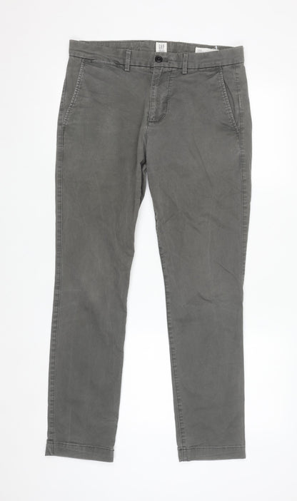 GAP Women’s Grey Essential Khaki Skinny Twill Chino Trousers Size 14