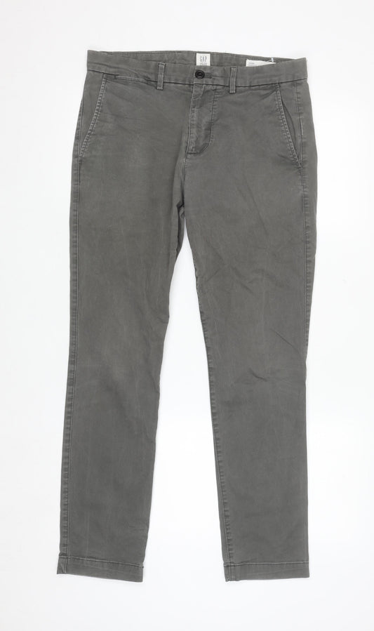 GAP Women’s Grey Essential Khaki Skinny Twill Chino Trousers Size 14