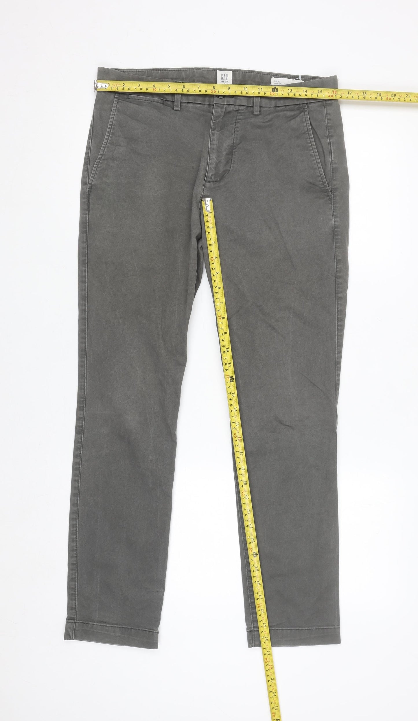 GAP Women’s Grey Essential Khaki Skinny Twill Chino Trousers Size 14