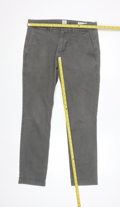 GAP Women’s Grey Essential Khaki Skinny Twill Chino Trousers Size 14