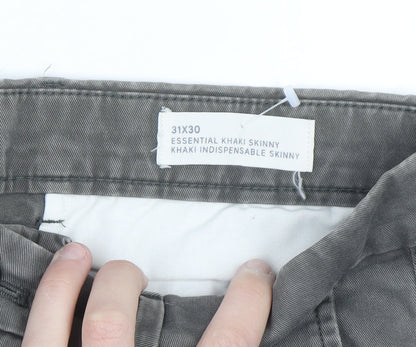 GAP Women’s Grey Essential Khaki Skinny Twill Chino Trousers Size 14