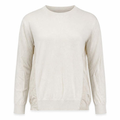 Comptoir des Cotonniers Women Beige L Crew Neck Pullover Jumper