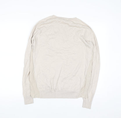 Comptoir des Cotonniers Women Beige L Crew Neck Pullover Jumper