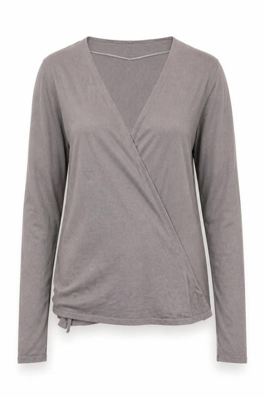 EAST Women’s Grey Wrap V-Neck Lightweight Knit Jumper Size 10