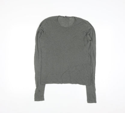 ZARA Women Grey Wool Long Sleeve Pullover Jumper Size 14