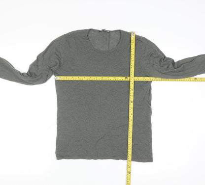 ZARA Women Grey Wool Long Sleeve Pullover Jumper Size 14