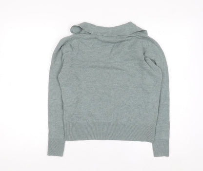 Marks and Spencer Women’s Green Merino Wool Collared Jumper Size S