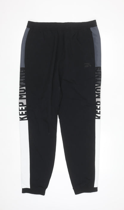 Anta Men's Black 2XL Jogger Activewear Trousers with Side Stripes