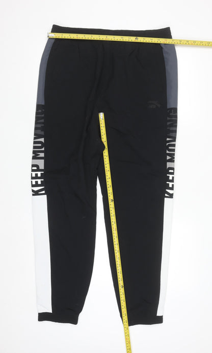 Anta Men's Black 2XL Jogger Activewear Trousers with Side Stripes