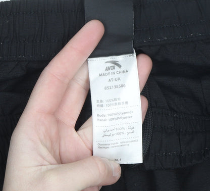 Anta Men's Black 2XL Jogger Activewear Trousers with Side Stripes