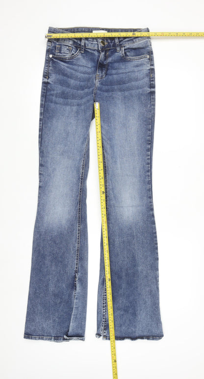River Island Women's Blue Flared Stretch Denim Jeans Size 10