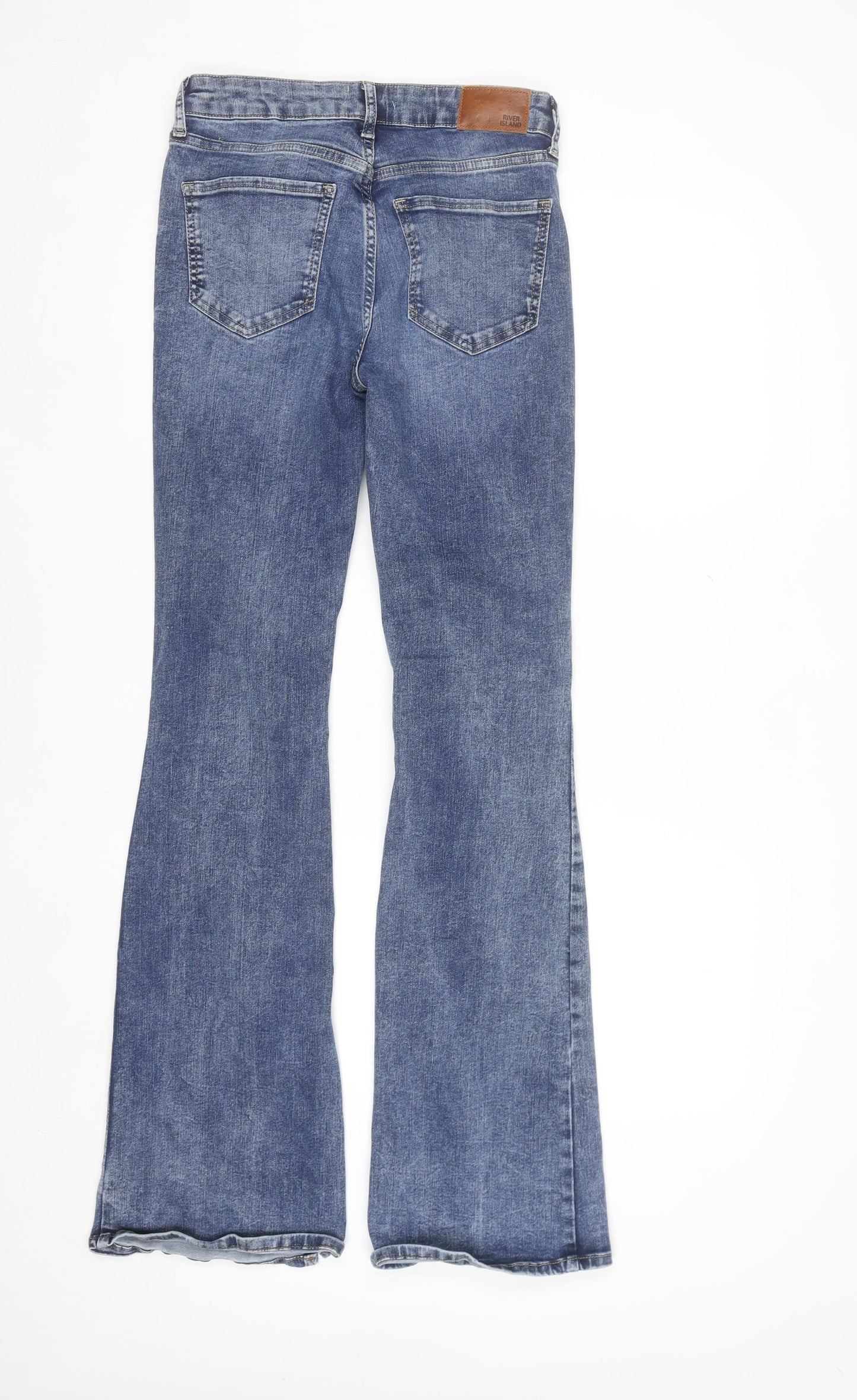 River Island Women's Blue Flared Stretch Denim Jeans Size 10