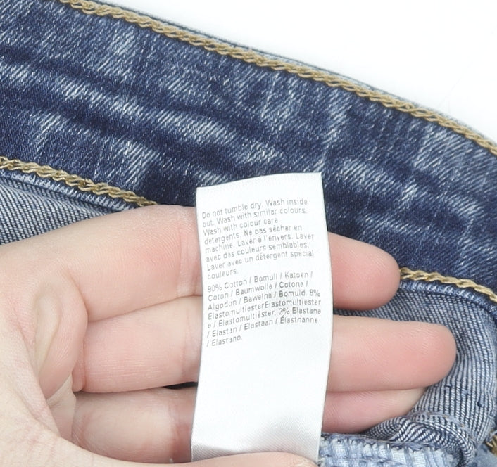 River Island Women's Blue Flared Stretch Denim Jeans Size 10