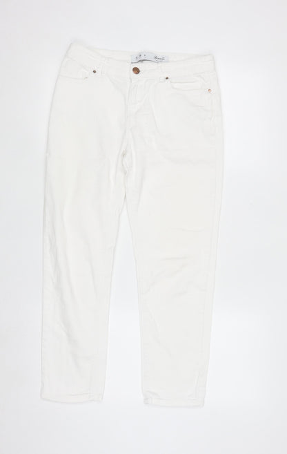 Denim Co. Women's White Size 10 Straight Stretch Jeans