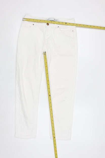 Denim Co. Women's White Size 10 Straight Stretch Jeans