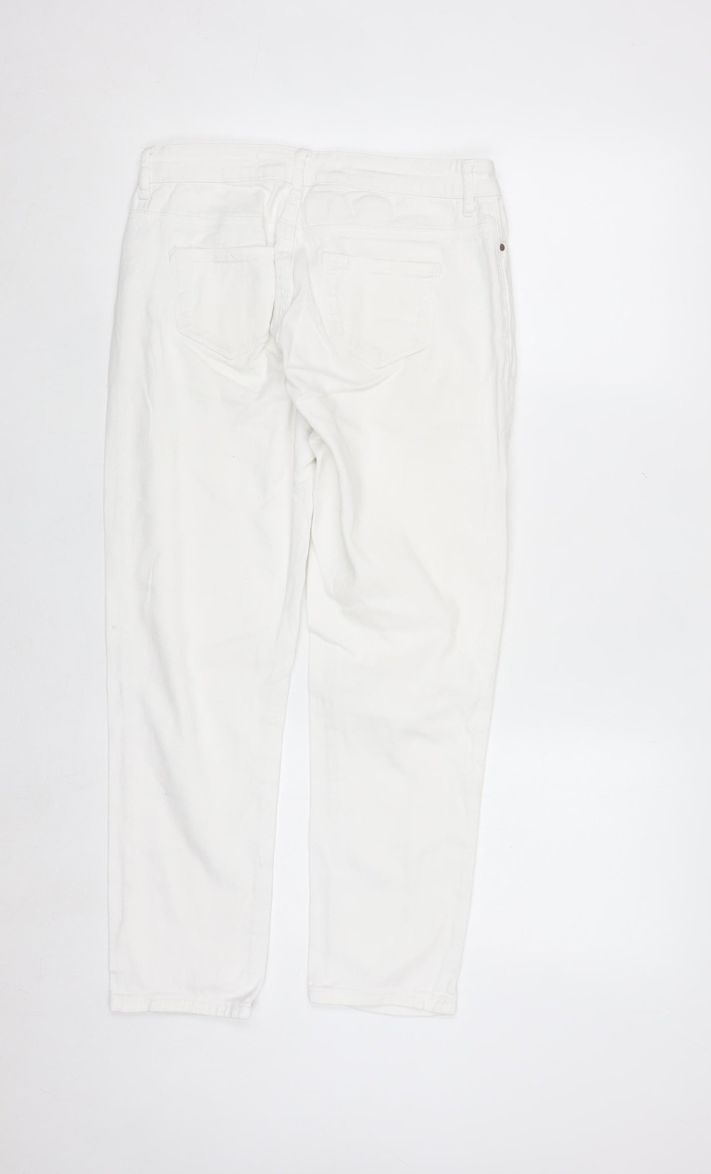 Denim Co. Women's White Size 10 Straight Stretch Jeans