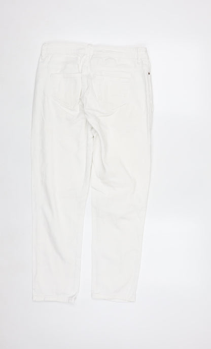 Denim Co. Women's White Size 10 Straight Stretch Jeans