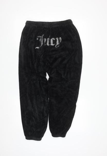 Juicy Couture Black Velour Jogger Trousers Women’s Medium