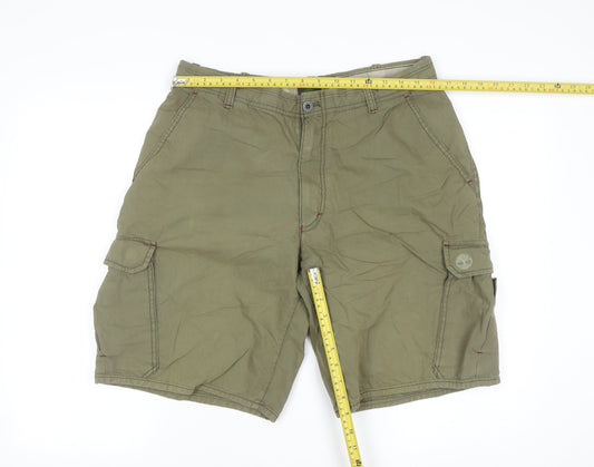 Timberland Men's Green Cargo Shorts Size 34 Regular Fit