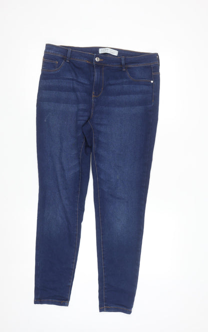 Denim Co Women's Blue Skinny Jeans Size 14 Stretch Denim