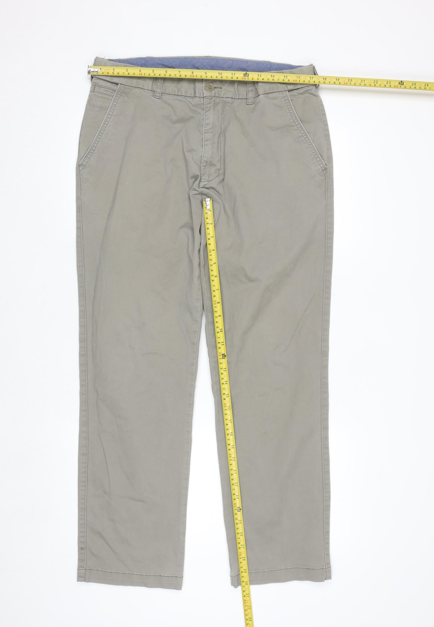 Dunnes Stores Men's Beige Chino Trousers 34W 34L Straight Fit