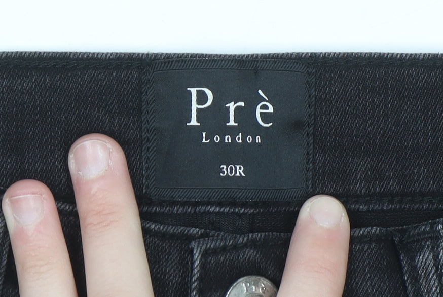 Pre London Men's Black Distressed Skinny Jeans 30R