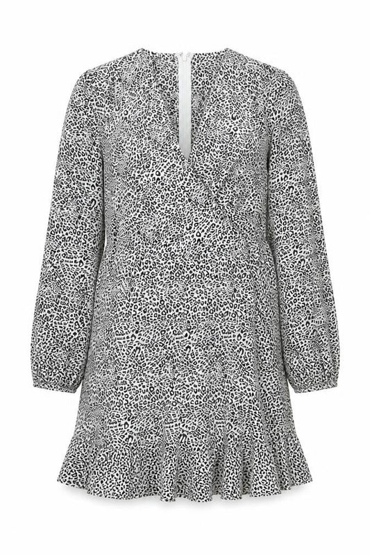 AX Paris Women’s Black Leopard Print Wrap Dress Size 16 Long Sleeve