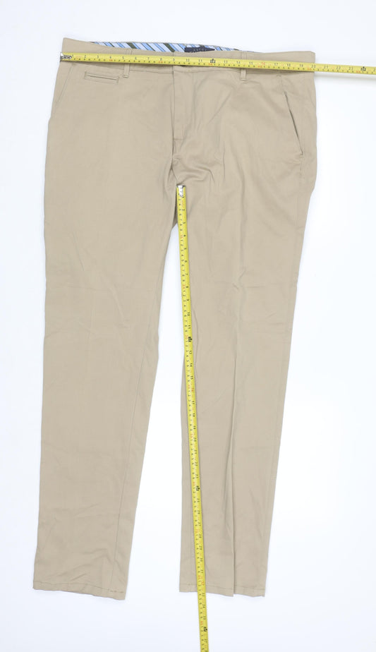 Luigi Fusaro Men’s Beige Chino Trousers Size 2XL Regular Fit