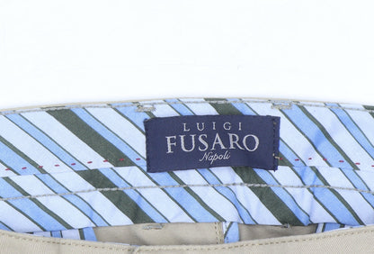 Luigi Fusaro Men’s Beige Chino Trousers Size 2XL Regular Fit