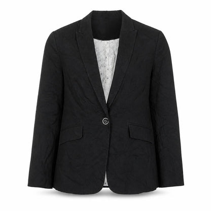 Marks and Spencer Women's Black Linen Blend Blazer Jacket Size 14