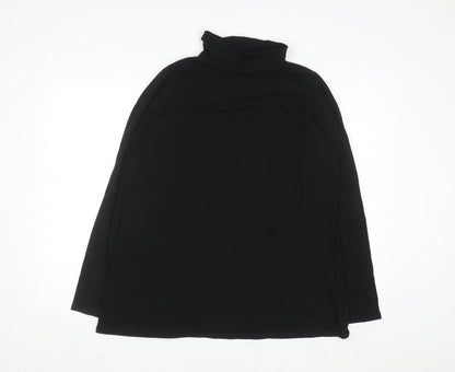 Yours Women's Black Roll Neck Long Sleeve Cotton Top Size 18