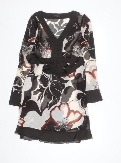 Principles Women’s Multicoloured Floral Shift Dress Size 12 Long Sleeve