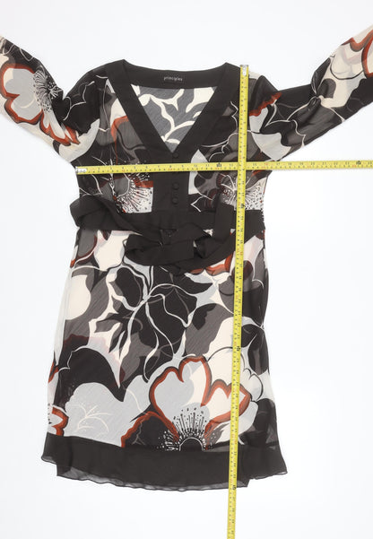 Principles Women’s Multicoloured Floral Shift Dress Size 12 Long Sleeve