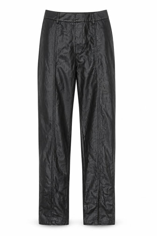 PrettyLittleThing Women's Black Faux Leather High Rise Slim Trousers Size 4