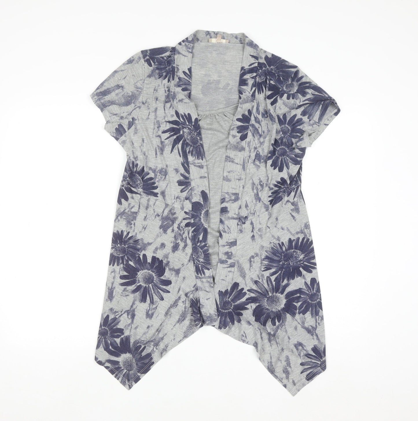 Soon Women’s Grey Floral Kimono Blouse Size 16 Regular Fit