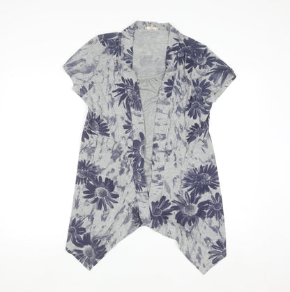Soon Women’s Grey Floral Kimono Blouse Size 16 Regular Fit