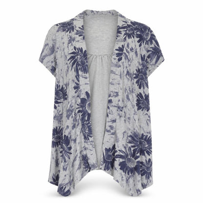 Soon Women’s Grey Floral Kimono Blouse Size 16 Regular Fit